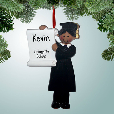 Christmas Ornament of African American Graduate - Male Christmas Ornament of African American Graduate - Male