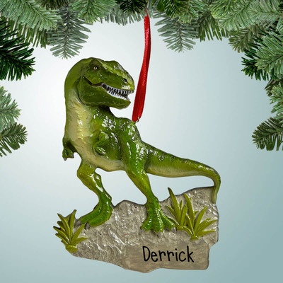 Christmas Ornament of Green T-Rex