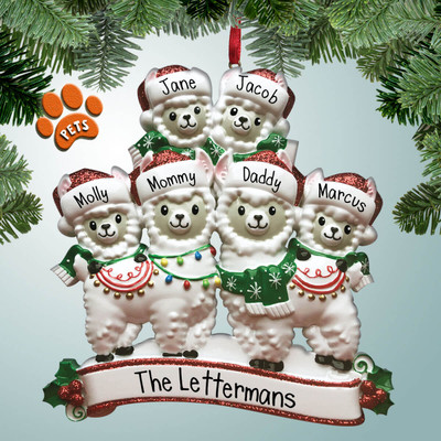 image of Llama Family - 6 ornament image of Llama Family - 6 ornament
