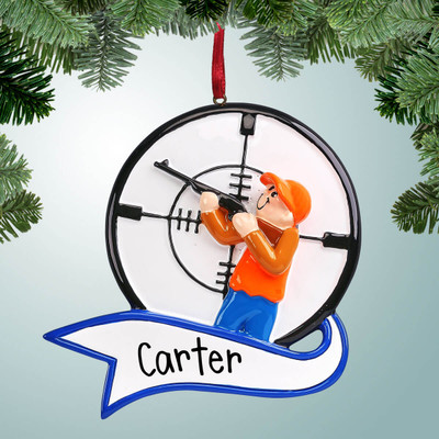 Christmas Ornament of Hunting Banner with Target Christmas Ornament of Hunting Banner with Target