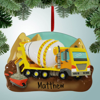 Christmas Ornament of Cement Truck in Dirt Christmas Ornament of Cement Truck in Dirt