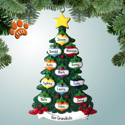 Personalized Christmas Tree with Colorful Ornaments - 12 Christmas Ornament Personalized Christmas Tree with Colorful Ornaments - 12 Christmas Ornament
