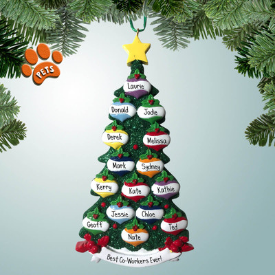 Personalized Christmas Tree with Colorful Ornaments - 15 Christmas Ornament