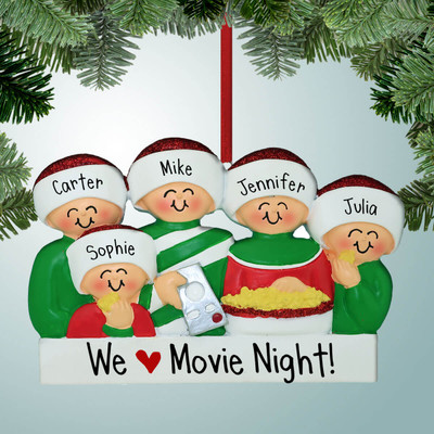 Personalized Family Movie Night - 5 Christmas Ornament Personalized Family Movie Night - 5 Christmas Ornament