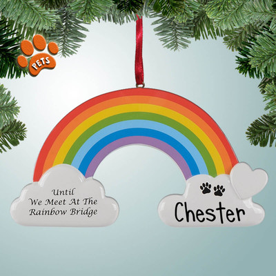 Personalized Pet Rainbow Bridge Christmas Ornament