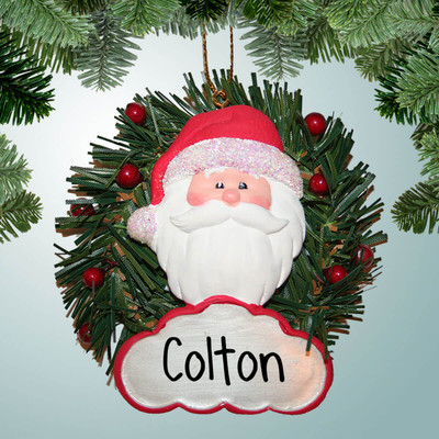 Christmas Ornament of Santa Wreath Ornament with Magnet
