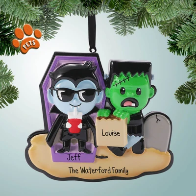 Personalized Halloween Monsters Couple - 2 Christmas Ornament