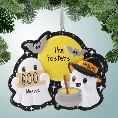 Personalized Halloween Ghosts Couple - 2 Christmas Ornament
