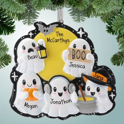 Personalized Halloween Ghosts Family - 5 Christmas Ornament