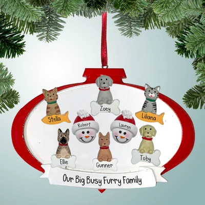 Personalized Red and White Ornament with Banner Ornament