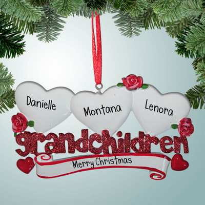 image of Grandchildren with 3 Hearts ornament