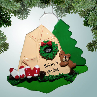 Christmas Ornament of Sleeping in Tent Christmas Ornament of Sleeping in Tent