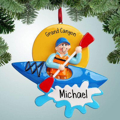 Christmas Ornament of Kayak Male