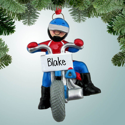 Christmas Ornament of Rev'd Up Dirt Biker Christmas Ornament of Rev'd Up Dirt Biker