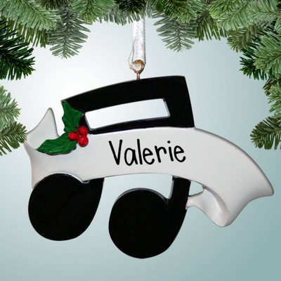 Christmas Ornament of Note Banner with Holly Christmas Ornament of Note Banner with Holly