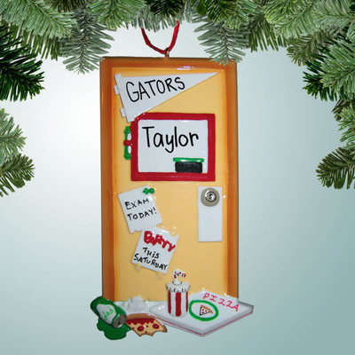 Christmas Ornament of Student's Bedroom Door Christmas Ornament of Student's Bedroom Door