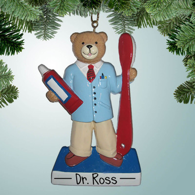 Christmas Ornament of Male Dental Bear Christmas Ornament of Male Dental Bear