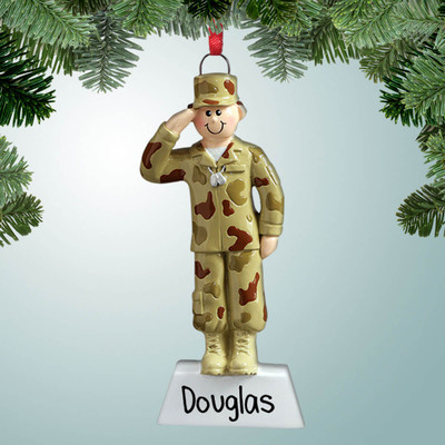 Christmas Ornament of Saluting Army Guy Christmas Ornament of Saluting Army Guy