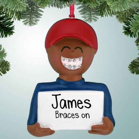 African American Boy with Braces