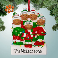 image of Tangled Lights Family African American - 5 Personalized Christmas Ornament