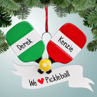 Personalized Pickleball Rackets Christmas Ornament