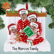 Personalized Christmas Eve Book African American - 4 Christmas Ornament