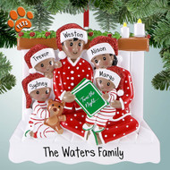 Personalized Christmas Eve Book African American - 5 Christmas Ornament