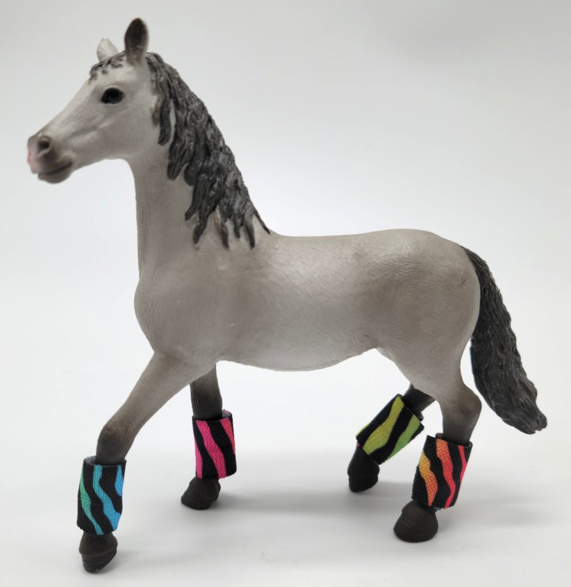 USA Handmade Horse Polo Wraps in Rainbow Tiger Set of 4!