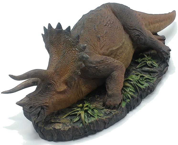 Heavylance Triceratops figure resting on an earthen base.