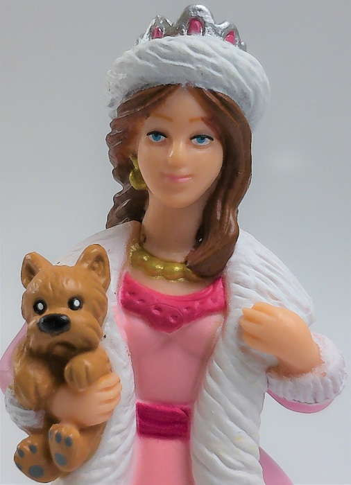 Papo Princess Holidng a Dog #39164 = Pink Gown, Fancy Hat
