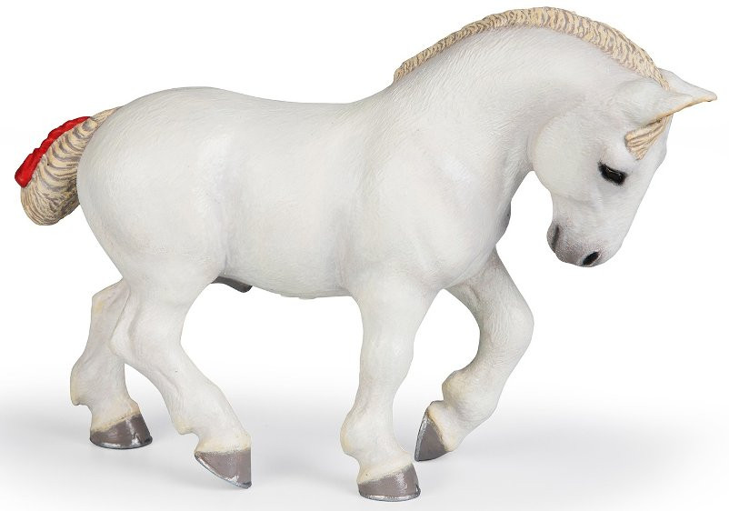 Papo White Percheron #51567 - Brilliant Snow White Horse
