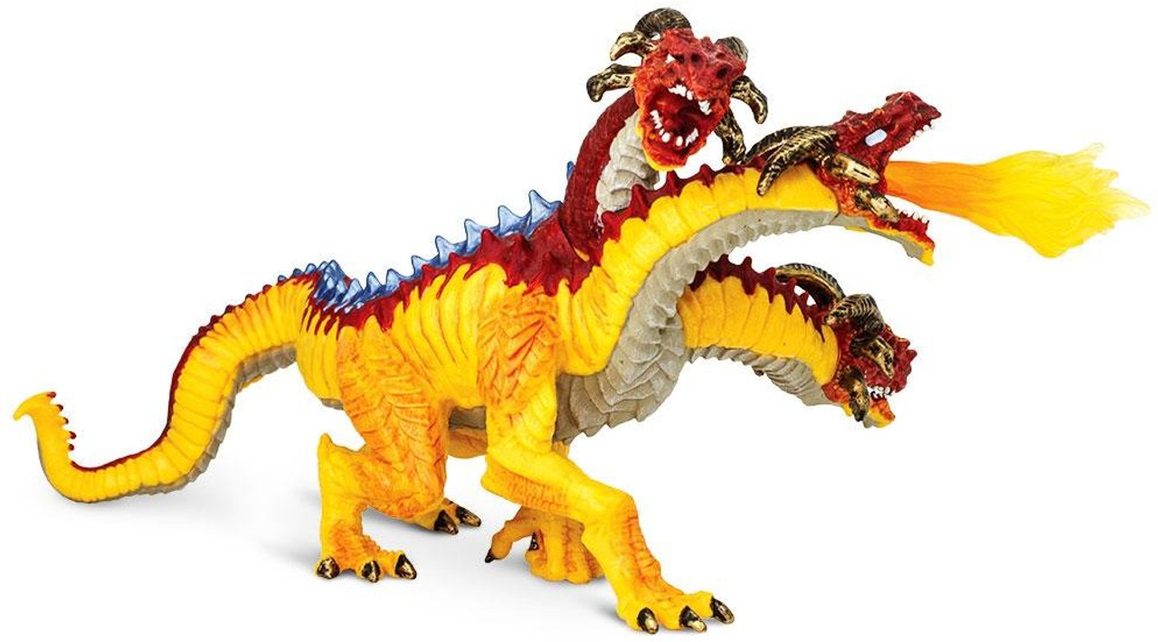 猛虎掛軸　翠石　Y281 Safari Ltd. - Fire Dragon #10125 - Multi Headed (Three)