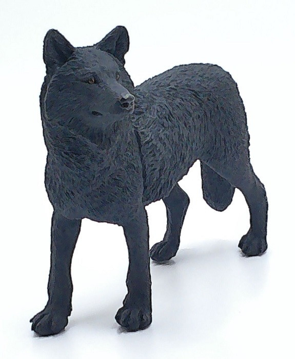 Safari Ltd Black Wolf Figurine - Realistic 3.7 Inch Plastic Animal Figure For Kids
