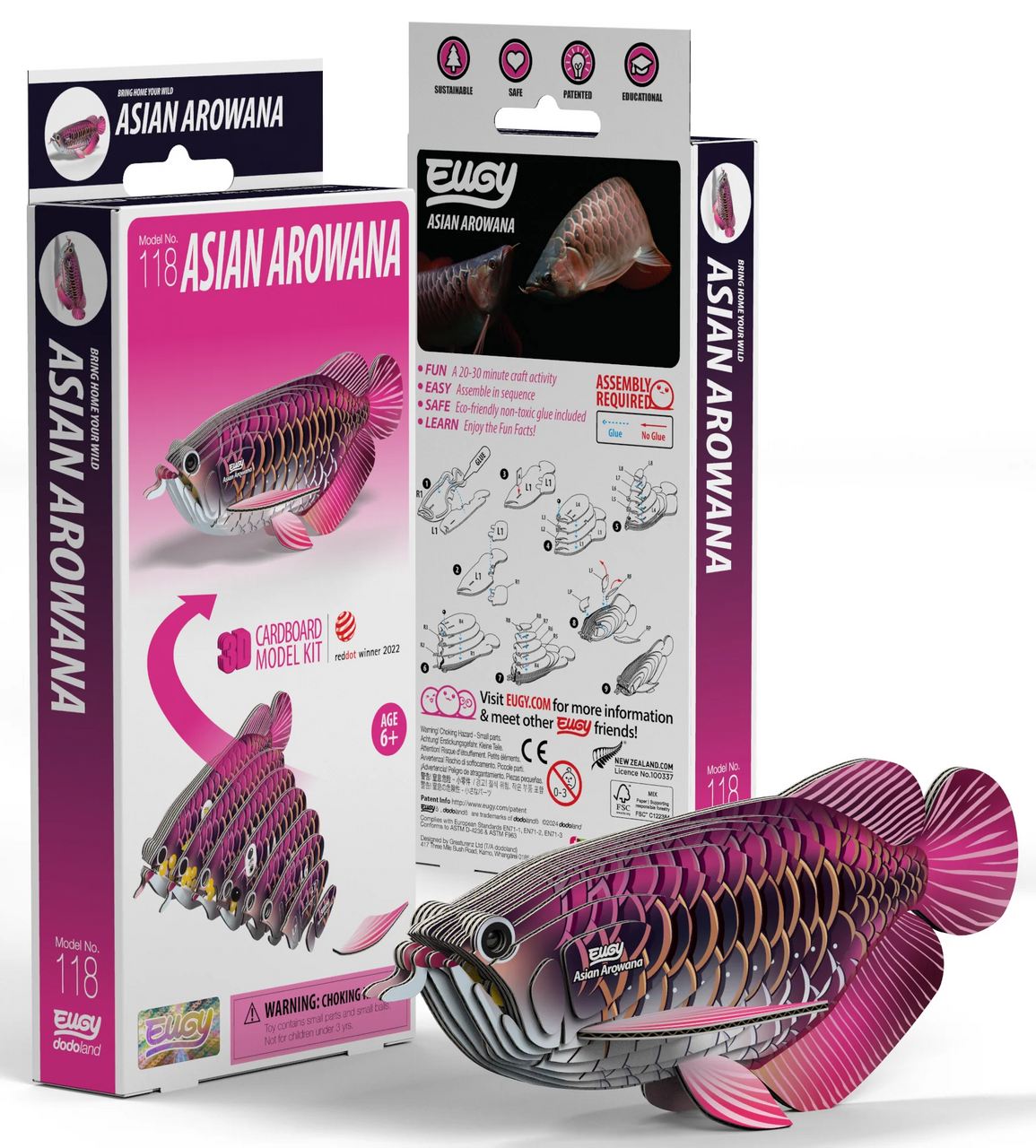 EUGY Asian Arowana 3D Puzzle #118 - Colorful Amazon Fish