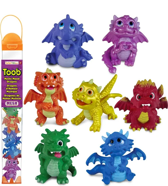 Safari Ltd. - Mystic Mood Dragons TOOB #104592 - Colorful Emotion