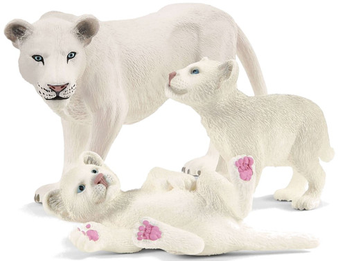 Lion Mother with Cubs - White (Schleich)