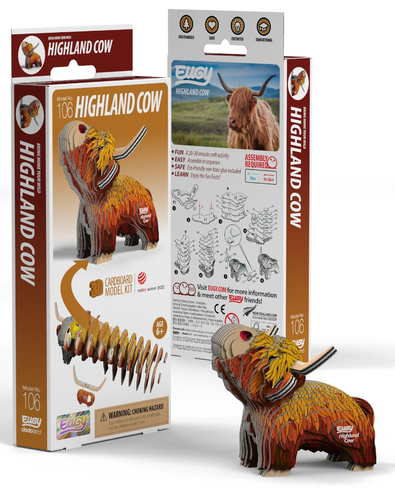 EUGY Highland Cow 3D Puzzle #106 - Package image