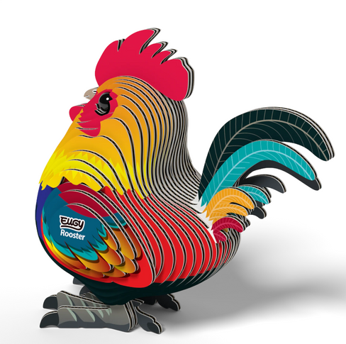 EUGY Rooster 3D Puzzle #133 - Manufacturer rear image EUGY Rooster 3D Puzzle #133 - Manufacturer rear image