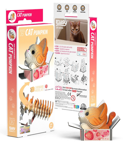 EUGY Orange Tabby Cat Pumpkin 3D Puzzle #087 - Package image EUGY Orange Tabby Cat Pumpkin 3D Puzzle #087 - Package image