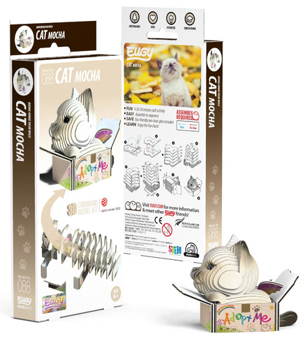 EUGY 087 Kit Modello 3D In Cartone – Gatto Zucca Da Costruire, Gioco Creativo Per Bambini 6+, Fatto A Mano Ecologico