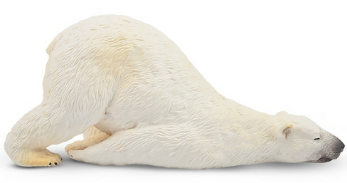 Toymany - Adult Polar Bear Lying #00359 side view image