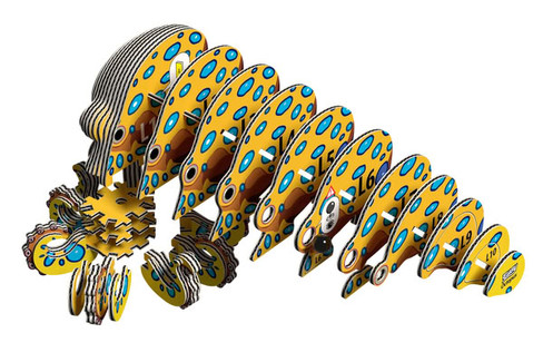 EUGY Octopus 3D Puzzle #147 - Exploded Construction View