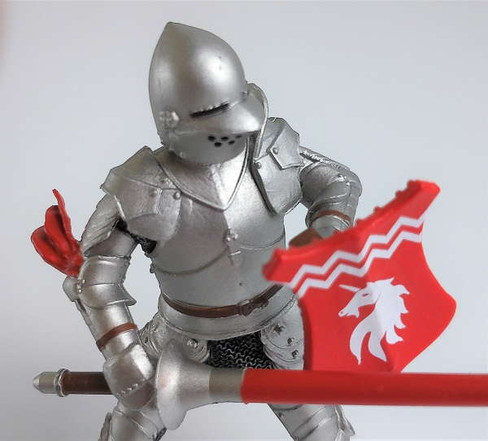 Papo Unicorn Knight with Spear - Red - Front View