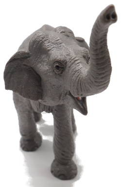 置物 Elephant 置物 Elephant ZXKYZR8 Elephant Ornament - Blue/White - Resin