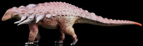 Haolonggood Edmontonia - Jiebao Dinosaur Figure - Side View - Black Background