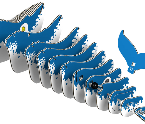 EUGY Humpback Whale 3D Puzzle #051 - construction image