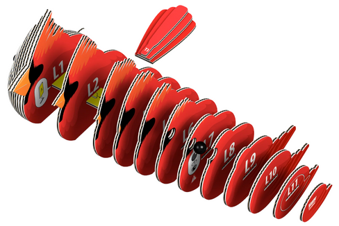 EUGY Cardinal 3D Puzzle #068 - construction image