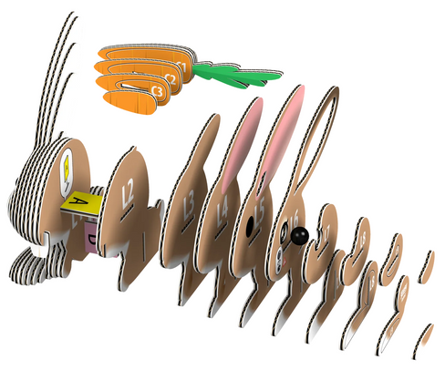EUGY Rabbit 3D Puzzle #071 - build image