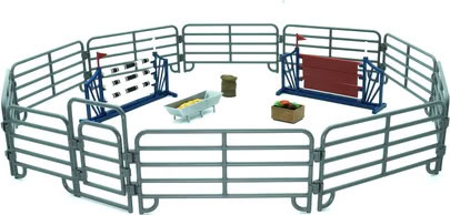 Mojo Equestrian Ring Playset #380062 - Front View (Gate Closed)
