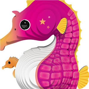 EUGY Seahorse 3D Puzzle #141 -Magical Color